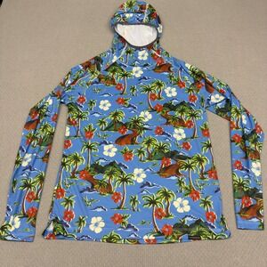 Truewerk B1 Sun Hoodie Mens Medium Tropical Floral Performance Hiking Outdoor